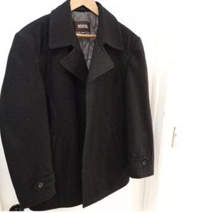 MICHAEL Michael Kors Women's black wool blend single-breasted pea coat size L